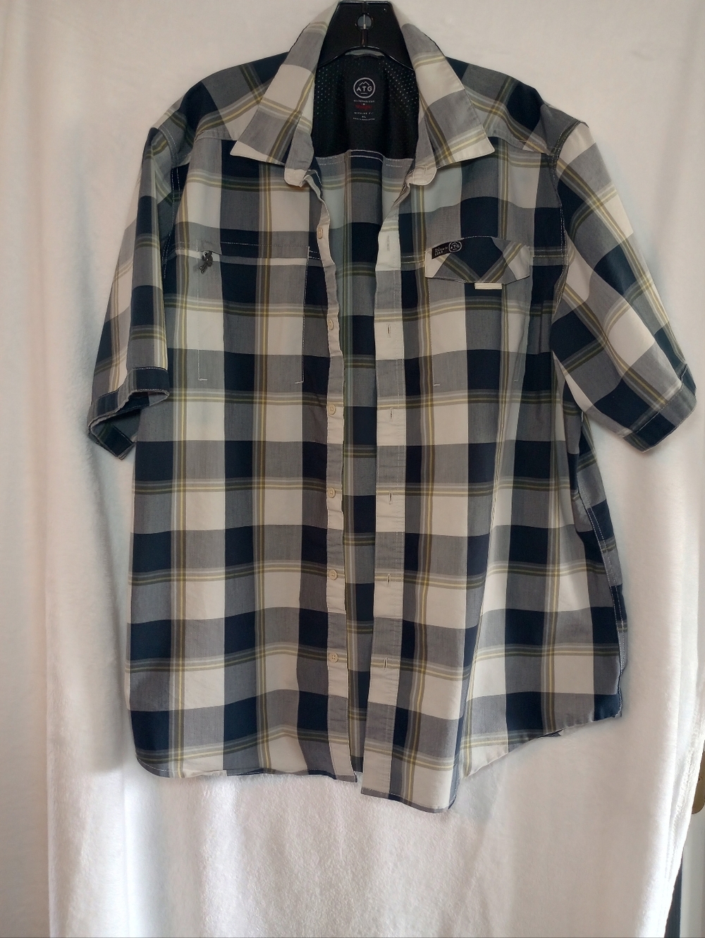 All Terrain Gear Plaid Outdoors Hiking Dress Up Button Down Shirt  ATG  Gorpcore